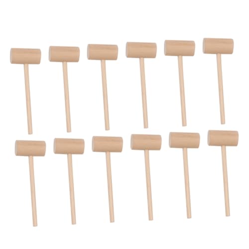 Supvox 12Stücke Mini Holzhammer Runde Hämmer Für Lernspielzeug Hand Koordination Fingerfertigkeit Für Heimdekoration Bastelprojekte von Supvox