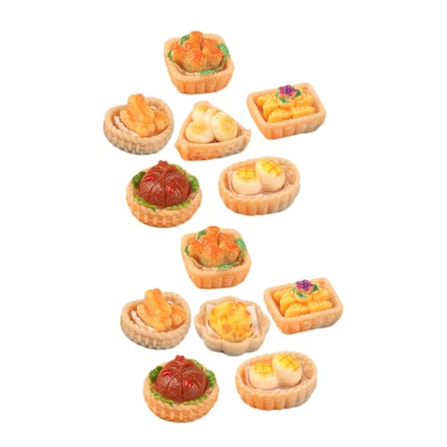 Supvox 12Stücke Mini Snack Modell Kunstharz Mini Essen Für Puppenhaus Dekoration Lebendige Lebensmittel Requisiten Für Kreative DIY Projekte Und Küchenzubehör von Supvox