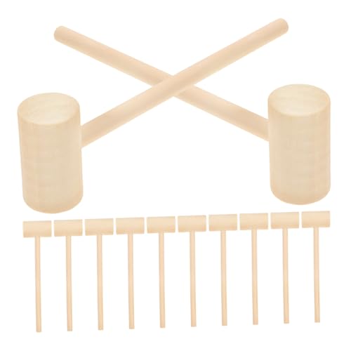 Supvox 12Stücke Teiliges Holzhammer Für Mini Hammer Aus Massivem Holz Pädagogisches Klopfspielzeug Für Spaß Und Motorikförderung Für Jungen Und Ab Monaten von Supvox