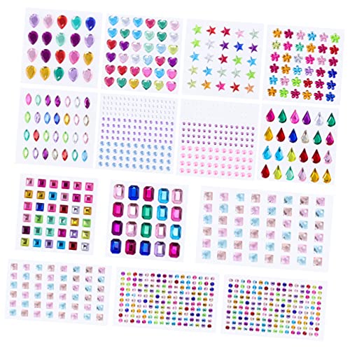 Supvox 14 Blatt DIY Kristallaufkleber für Selbstklebende Sticker für Scrapbooking Bastelprojekte und für Karten Laptops und Weihnachtsdeko von Supvox