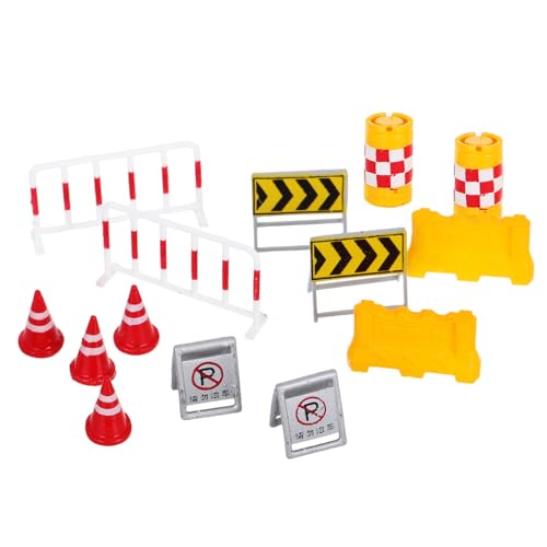 Supvox 14 Stck. Verkehrsbarrikadenmodell -stoppschilder Für Orangefarbene Straßenschilder Für Straßenmatte Für Spielzeugautos Mini-konstruktionskegel Harz von Supvox