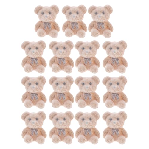 Supvox 15 Stück Mini-Bärenpuppen mit Beflockung – Gastgeschenke für Hochzeitsfeiern – DIY-Bastelzubehör – Kleine Stofftiere für Babypartys und Geburtstage von Supvox