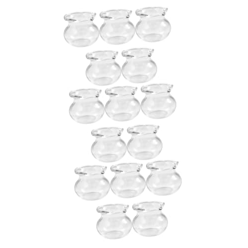 Supvox 15 Stück Miniatur Aquarium Teiliges Dekorative Mini Fischschalen für Puppenhaus Micro Miniature Accessories Simulierte Ornamente Leichter Desktop Schmuck für DIY Basteln und von Supvox