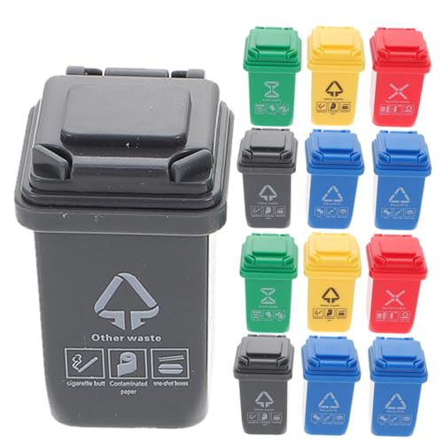 Supvox 15 Stück Miniatur-Puppenhaus Miniatur-Mülleimer intelligenter Mülleimer recyceln Miniatures puppenhauszubehör Sandtisch Mülleimer Modell Einer Miniatur-Mülltonne Plastik von Supvox