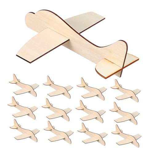 Supvox 15 Stück Teiliges DIY Holzflugzeug Modellbausatz Unbehandeltes Holz Retro Flugzeug Dekoration Stabiles Steckspielzeug für Kreatives Basteln Fördert Geschicklichkeit und von Supvox
