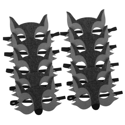 Supvox 15 Stück Teiliges Wolf Halbgesichtsmaske mit Elastischem Band für Bequemen Sitz Realistische Graue Wolfsgestaltung für Halloween Dschungel-themen Kostüm Rollenspiele von Supvox