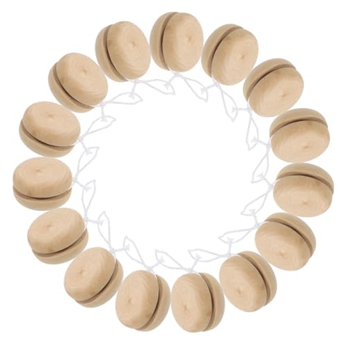 Supvox 15 Stück Yoyos für Kinderspielzeug Kleinkind Vorschulkind Anfänger Ball spielzeuge yoyo Holz-Jo-Jos für aus Holz für Hellbraun von Supvox