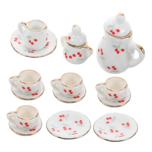 Supvox 15pc Miniatur Puppenhaus Tee-Set Keramik Tee Tassen Und Platten Für Wohnzimmer Supvox 15pc Miniatur Puppenhaus Tee-Set Keramik Tee Tassen Und Platten Für Wohnzimmer von Supvox