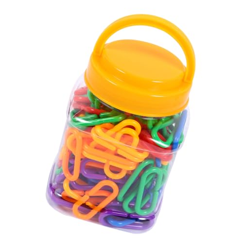 Supvox 150 Stück Teiliges Lernspielzeug DIY C Clips Kunststoff Kettenglieder Bunte Kunststoffhaken Geometrische Kette Interaktives Pädagogisches für Jungen und Mädchen von Supvox