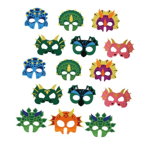 Supvox 15Stücke Teiliges Dinosauriermasken für Lustige für Halloween Karneval Geburtstagsfeiern für Jungen und Robuste und Langlebige Materialien Vielfältige von Supvox