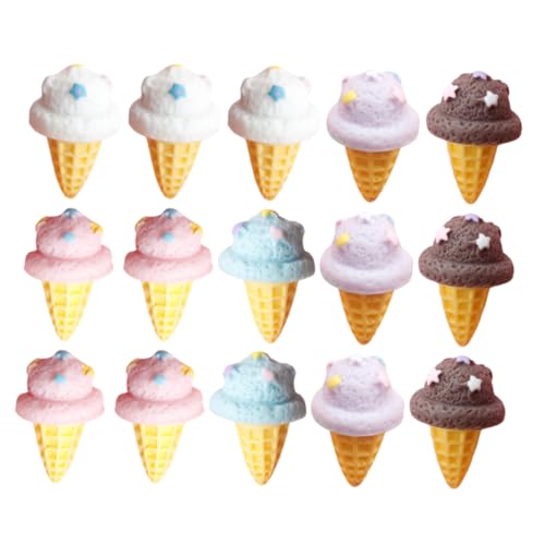Supvox 16 Stück Simulierter Eiskegel wiederverwendbar Zapfen gefälschte Eiswaffel Simulations-Eiscreme-Requisiten Coffee Bar Accessoires gefälschtes Eismodell Eistüte von Supvox