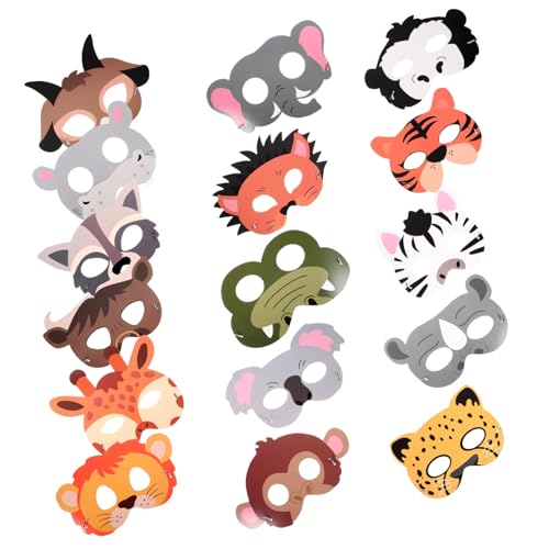 Supvox 16 Stück Teiliges Dschungel Tier Masken Halbgesicht Tiermasken für Karneval Kindergeburtstag Atmungsaktive Hautfreundliche Kostüm Accessoires für Party Cosplay und Rollenspiele Supvox 16 Stück Teiliges Dschungel Tier Masken Halbgesicht Tiermasken für Karneval Kindergeburtstag Atmungsaktive Hautfreundliche Kostüm Accessoires für Party Cosplay und Rollenspiele von Supvox