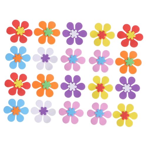 Supvox 160 Stück Teiliges Eva Moosgummi Sticker Blumenform Selbstklebend Bunte Bastelaufkleber für DIY Kindergarten Wanddekoration Jungen Mädchen Scrapbooking Zufällige Zufällige Farbe von Supvox