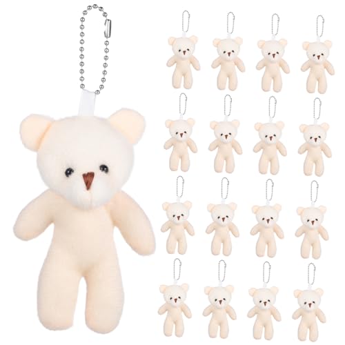 Supvox 18 Stück Teiliges Kleine Plüschbär anhänger Flauschige Cartoon Schlüsselanhänger Vielseitige Taschen Rucksack deko Weiche Stofftiere als und Accessoire von Supvox