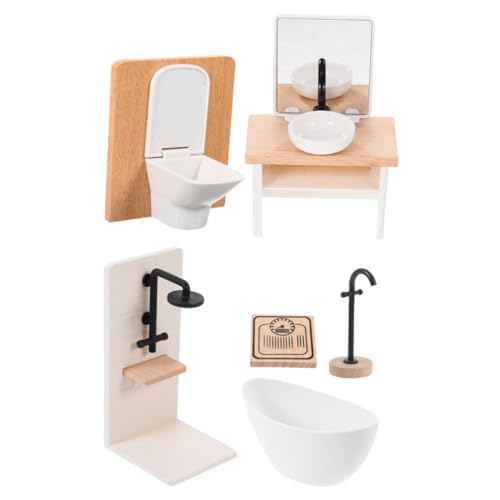 Supvox 1Satz Badezimmermöbel Teiliges Puppenhaus Zubehör für Kreative Spielwelten Duschraum Waschbecken Toilette und Badewanne DIY Puppenhaus Erlebnis Supvox 1Satz Badezimmermöbel Teiliges Puppenhaus Zubehör für Kreative Spielwelten Duschraum Waschbecken Toilette und Badewanne DIY Puppenhaus Erlebnis von Supvox