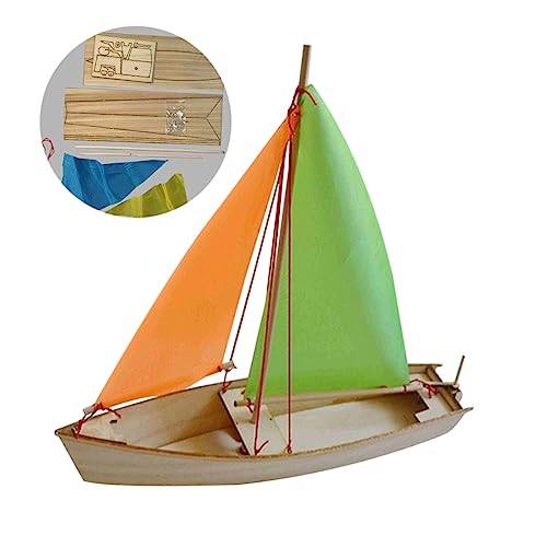 Supvox 1Satz DIY Holz Segelboot Bastelset für Kreative Robustes Sicheres Material Fördert Hand Augen Koordination Perfektes für Kindergeburtstage von Supvox
