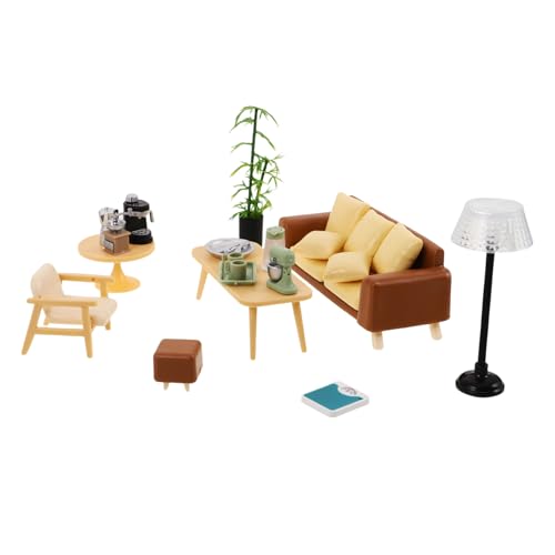 Supvox 1Satz Detaillierte Sofa Stuhl Couchtisch im Maßstab für Kreative Wohnzimmereinrichtung Puppenhaus Zubehör Foto Requisiten für Sammler von Supvox