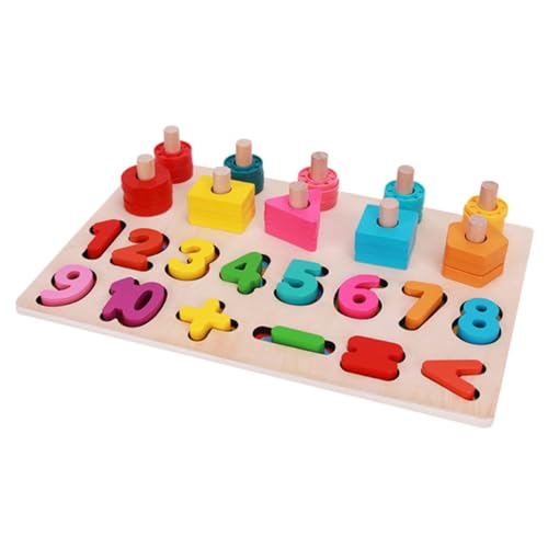 Supvox 1Satz Formstapelspielzeug Aus Holz Für Geometrischen Puzzleblöcken Fördert Feinmotorik Hand Auge Koordination Und Kognitive Fähigkeiten Durch Farben Und Formen von Supvox