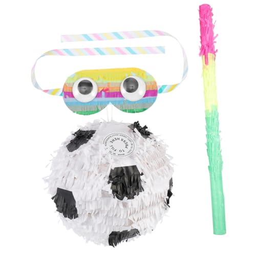 Supvox 1Satz Fußball Pinata Für Kindergeburtstag Teiliges Mit Augenbinde Und Schlagstock Partydekoration Für Fußball Fans Und Feiern Kreative Für Unvergessliche von Supvox
