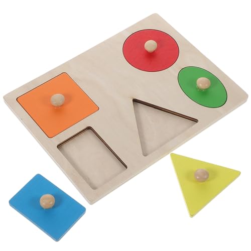 Supvox 1Satz Geometrisches Formen Puzzle Für Montessori Lernspielzeug Zur Farberkennung Pädagogisches Holzspielzeug Für Vorschulkinder Für Feste Und Geburtstage von Supvox