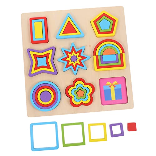 Supvox 1Satz Geometrisches Holzspielzeug Für Kleinkinder Lernspielzeug Formblöcken Holzformpuzzle Für Frühe Entwicklung Und Hand Auge Koordination von Supvox