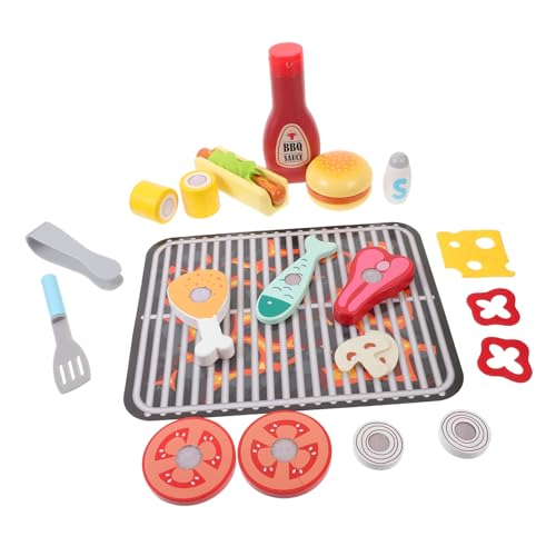 Supvox 1Satz Holz BBQ Grill Spielset für Rollenspiel Essensspielzeug mit Schneidespielzeug Simuliert Lebensmittel Wie Gemüse und Fleisch Fördert Feinmotorik und Kreativität Supvox 1Satz Holz BBQ Grill Spielset für Rollenspiel Essensspielzeug mit Schneidespielzeug Simuliert Lebensmittel Wie Gemüse und Fleisch Fördert Feinmotorik und Kreativität von Supvox