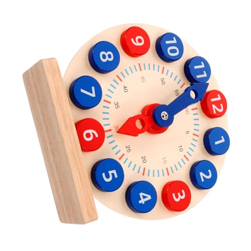 Supvox 1Satz Holz Lernuhr Für Kreatives Uhrenspielzeug Zur Zeitwahrnehmung Analoges Lernspielzeug Für Pädagogisches Modell Für Eltern von Supvox