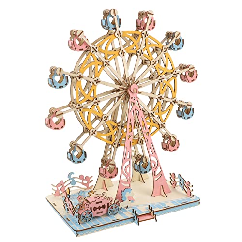 Supvox 1Satz Holz Puzzle Modellbau Ferris Wheel Holzpuzzle Für Erwachsene Und DIY Bastelset Puzzle Geburtstagsgeschenk Kreative Freizeitaktivität Holzhandwerk von Supvox