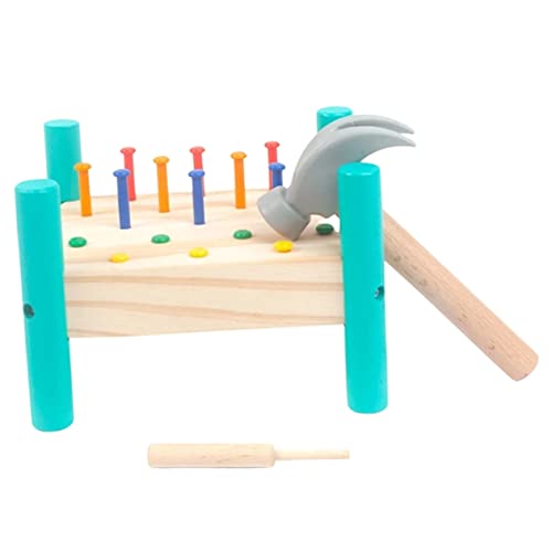 Supvox 1Satz Holz Schlagspielzeug Für Kognitives Und Interaktives Mit Bunten Nägeln Lernspielzeug Frühkindlichen Entwicklung Und Motorik Farben von Supvox