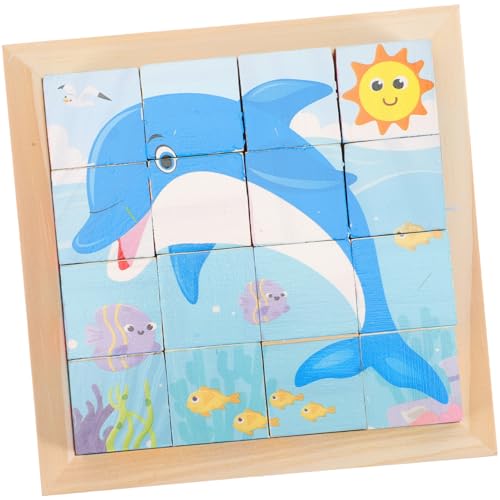 Supvox 1Satz Kompakte Holzformblöcke Pädagogisches Für Jahren Unterhaltsames Matching Puzzle Meeresmotive Early Education Für Kreative Lernspiele von Supvox