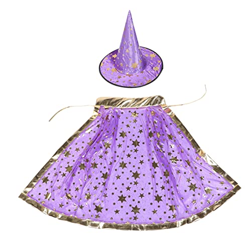Supvox 1Satz Kostüm für Sternenmuster Umhang und Zaubererhut für Karneval Maskerade und Cosplay aus Hochwertigem Material Sicher und Komfortabel Einfach von Supvox