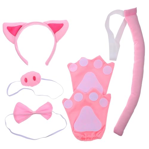Supvox 1Satz Kostümset Für Halloween Cosplay Stirnband Mit Schweineohren Nase Handschuhen Und Fliege Für Partys Und Veranstaltungen Lustiges Und Weiches Zubehör Supvox 1Satz Kostümset Für Halloween Cosplay Stirnband Mit Schweineohren Nase Handschuhen Und Fliege Für Partys Und Veranstaltungen Lustiges Und Weiches Zubehör von Supvox