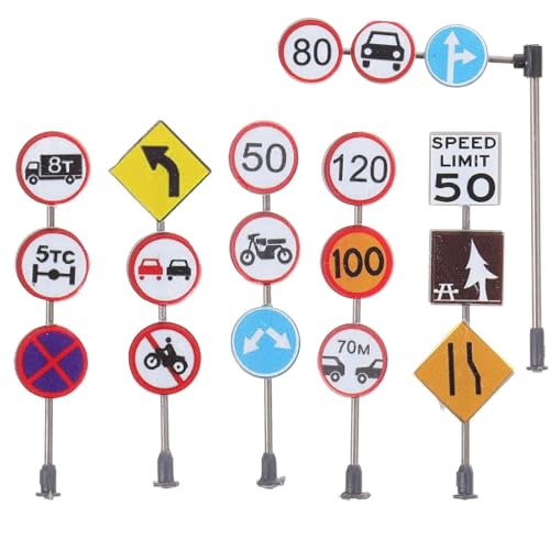 Supvox 1Satz Kunststoff Verkehrsschilder Für Verkehrszeichen Für Kognitive Spiele Und Straßenverkehrsmodelle Für Sandkasten Und Modellbau von Supvox