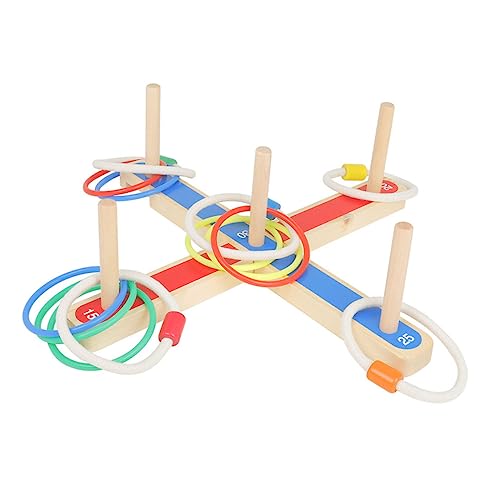 Supvox 1Satz Lustiges Ringwurfspiel aus Holz für Sicheres Wurfring Spielset für Drinnen und Draußen Fördert Körperbewegungen Langlebig und Wiederverwendbar von Supvox
