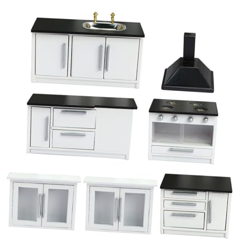 Supvox 1Satz Mini Küchenmöbel für Puppenhaus Teiliges für DIY Miniaturhäuser Kreatives Design Langlebiges Holzmaterial Puppenhaus und Erwachsene von Supvox