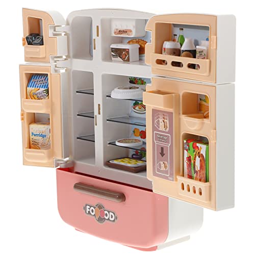 Supvox 1Satz Mini Kühlschrank Set mit Lebensmitteldekoration Lustige für Puppenhaus Zubehör Kreatives für Kühlschrank und Mini Lebensmitteln von Supvox