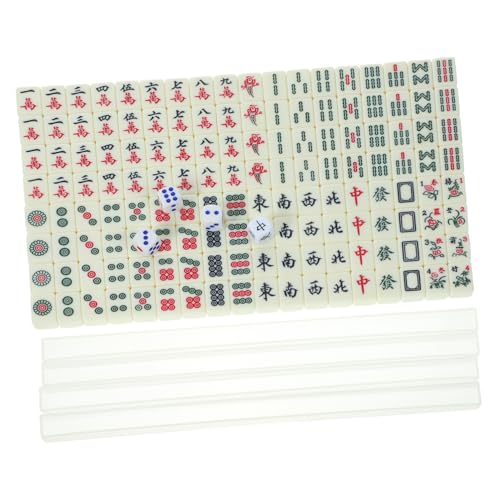 Supvox 1Satz Mini Mahjong Set Tragbares Chinesisches Mahjong Set für Unterwegs Teile Leichte Spielsteine Partys und Reisen Kompaktes Design für Zuhause und Unterwegs von Supvox