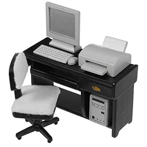 Supvox 1Satz Möbelmodell Mit Computer Tastatur Und Drucker Zubehör Für Kinderzimmer Und Kreative Bastelprojekte von Supvox