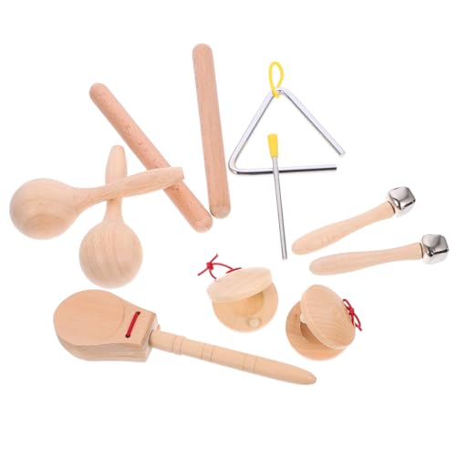 Supvox 1Satz Musik Lernspielzeug Aus Holz Für Schlaginstrumente Mit Rhythmus Glocken Maracas Und Kastagnetten Fördert Musikalität Und Feinmotorik Für Kleinkinder Jahre von Supvox