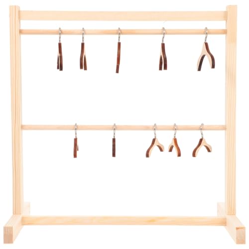 Supvox 1Satz Puppenkleiderbügel Aus Holz Teiliges Puppenbekleidungsregal Mit Großen Und Kleinen Kleiderbügeln Für Aufbewahrung Und Präsentation von Supvox