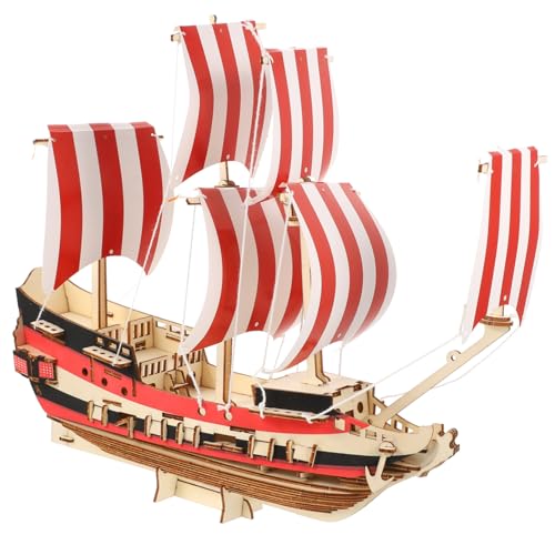 Supvox 1Satz Segelboot Modellbausatz Aus Holz DIY Puzzle Für Erwachsene Montierbares Dekoratives Segelschiff Für Zuhause Büro Und Kinderzimmer Anne Queen von Supvox