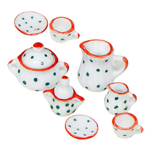 Supvox 1Satz Tee Set Für Handgefertigtes Farbenfrohes Teeservice Perfektes Puppenhauszubehör Für Kreative Rollenspiele Für Miniaturküchen Und DIY Projekte von Supvox