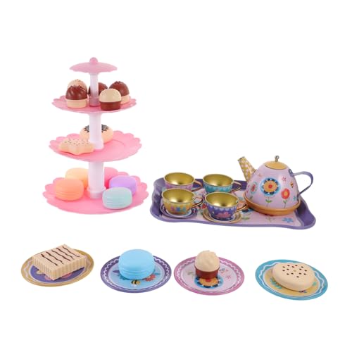Supvox 1Satz Teeservice Spielzeugset Für Kleine Teiliges Teeparty Set Mit Blumenmuster Sicheres Weißblech Für Rollenspiele Und Kreative Spielmöglichkeiten Fördert Soziale von Supvox