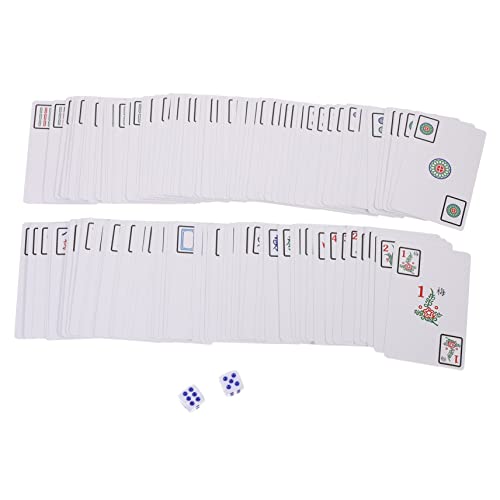Supvox 1Satz Tragbares Mahjong Kartenspiel Mit Karten Und Würfeln Lustiges Mahjong Karten Kit Für Zuhause Und Reisen Für Familien Und Partyspiele von Supvox