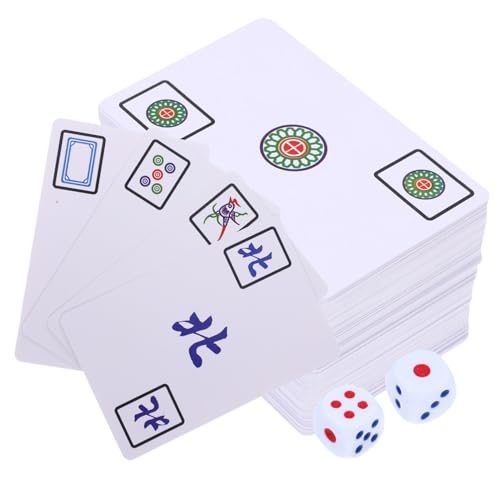 Supvox 1Satz Tragbares Mahjong Kartenspiel Spielkarten Würfeln Reise Mahjong für Familie und Freunde Lustiges Gesellschaftsspiel mit Glatter Oberfläche Supvox 1Satz Tragbares Mahjong Kartenspiel Spielkarten Würfeln Reise Mahjong für Familie und Freunde Lustiges Gesellschaftsspiel mit Glatter Oberfläche von Supvox