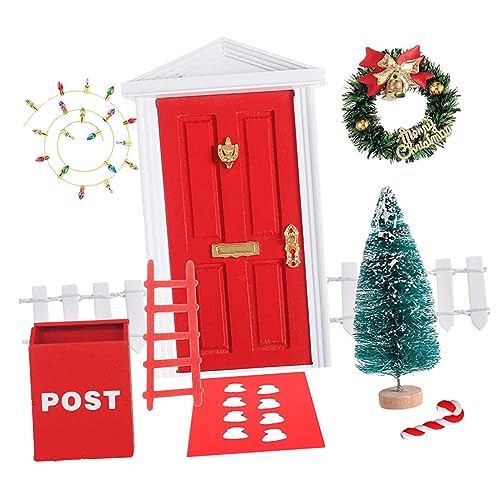 Supvox 1Satz Weihnachtliche Elfenhaustür Dekoration Teiliges Aus Langlebigen Miniaturmöbeln Für DIY Für Puppenhaus von Supvox