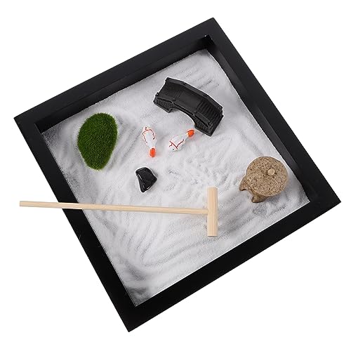Supvox 1Satz Zen Garten Aus Meditations Dekoration Für Schreibtisch Japanischer Sandgarten Büro Accessoire Für Stil von Supvox