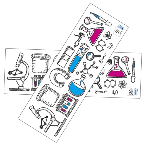 Supvox 2 Blätter Labor Wandtattoo Chemische Labor Elemente PVC Wandaufkleber Abnehmbar Wiederverwendbar für Schüler Zimmer Dekoration Glatte Flächen von Supvox
