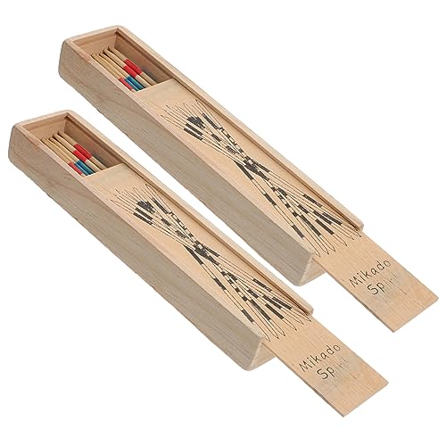 Supvox 2 Boxen Holzspielstäbchen Mikado Stäbchen Lernspielzeug Kinderspielzeug Holzspielzeug Initiationsspielzeug Spiele Spielstäbchen Lernstäbchen Intelligenzspielzeug Stäbchenspielzeug von Supvox