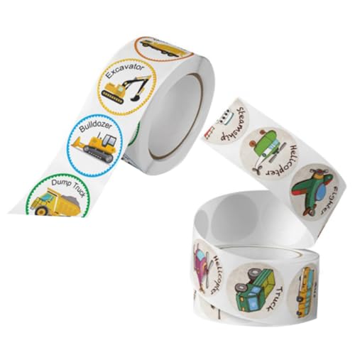 Supvox 2 Rollen Belohnungssticker Fahrzeuge Selbstklebend Motivsticker für Schule Party Dekoration Leichte Kompakte Rewards Aufkleber für Lehrer Eltern von Supvox